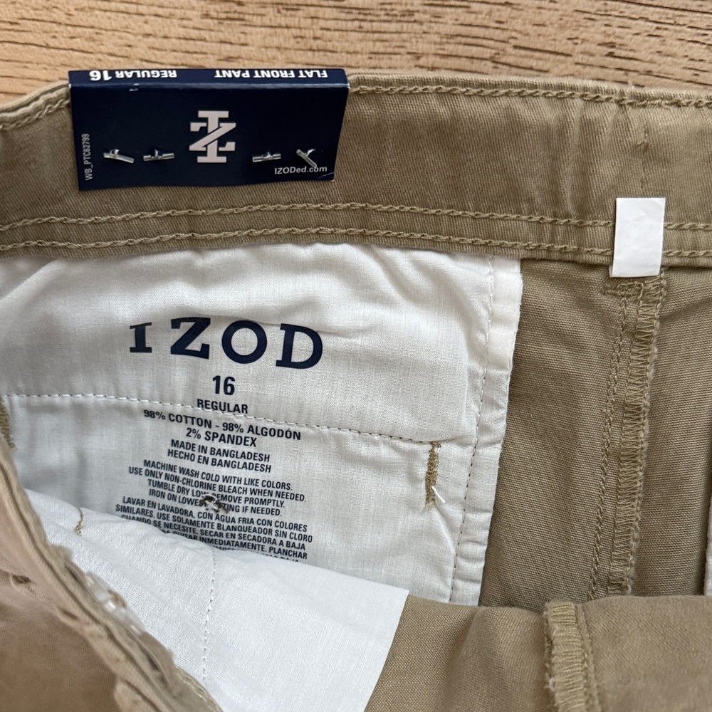 Boy's Stretch Chino Pants in Khaki - Picture 3 of 4